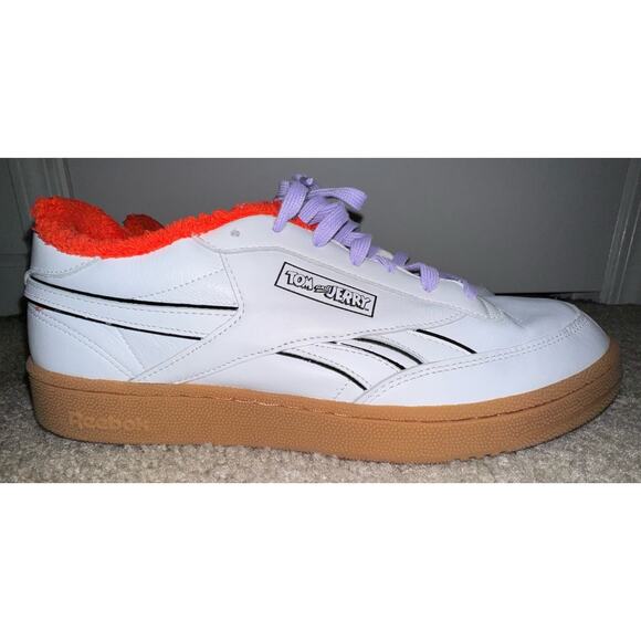 Reebok x Tom & Jerry Club C Revenge Men’s 13 White Purple Gum Collab Sneakers - Picture 2 of 11